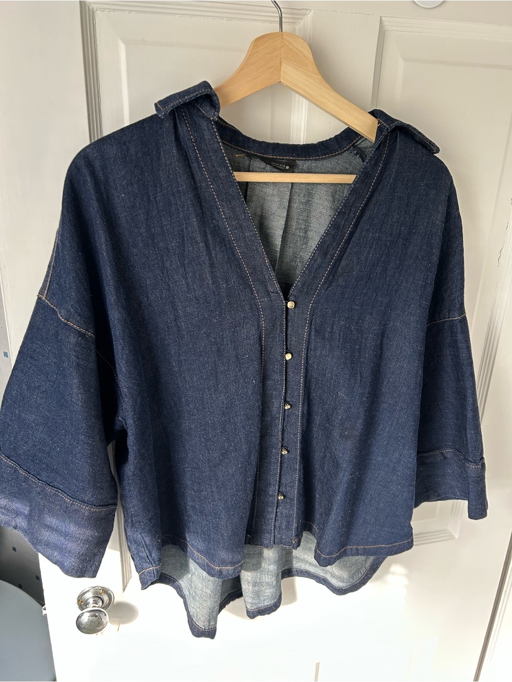 Zara Dark Blue Oversized Denim Jacket